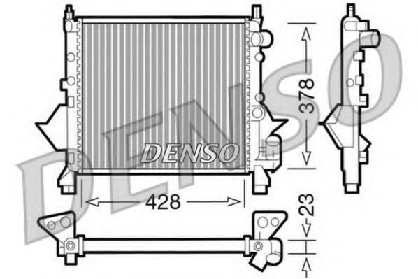 DENSO DRM23080 Радиатор охлаждения двигателя DENSO для RENAULT