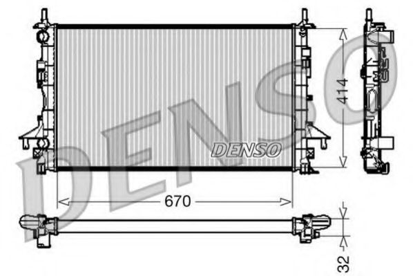 DENSO DRM23084 Радиатор охлаждения двигателя DENSO для RENAULT