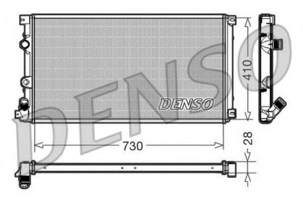 DENSO DRM23090 Радиатор охлаждения двигателя DENSO для NISSAN