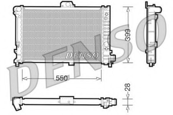 DENSO DRM25007 Радиатор охлаждения двигателя для SAAB 9000