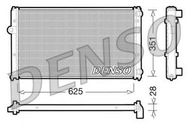 DENSO DRM26001 Радиатор охлаждения двигателя DENSO для VOLKSWAGEN CADDY