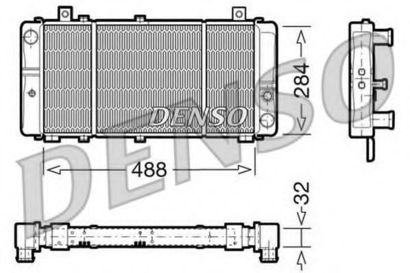 DENSO DRM27001 Радиатор охлаждения двигателя DENSO для SKODA