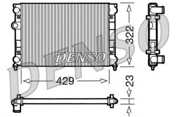 DENSO DRM32007 Радиатор охлаждения двигателя для VOLKSWAGEN POLO