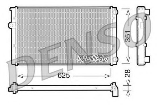 DENSO DRM32009 Радиатор охлаждения двигателя DENSO для VOLKSWAGEN