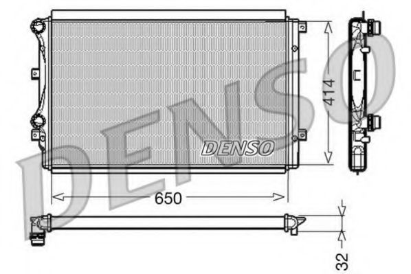 DENSO DRM32015 Радиатор охлаждения двигателя для VOLKSWAGEN SCIROCCO