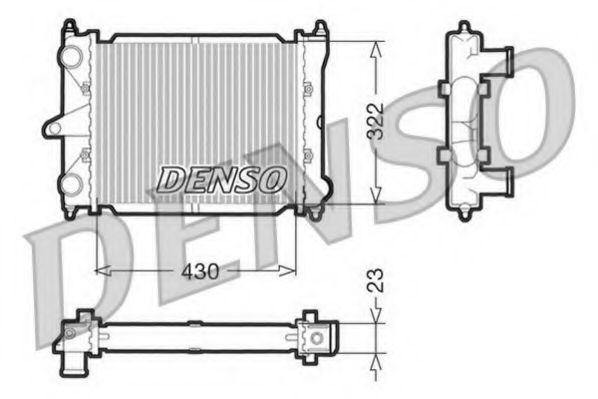 DENSO DRM32033 Радиатор охлаждения двигателя DENSO для VOLKSWAGEN