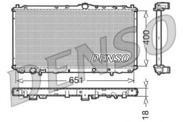 DENSO DRM33061 Радиатор охлаждения двигателя DENSO для MITSUBISHI