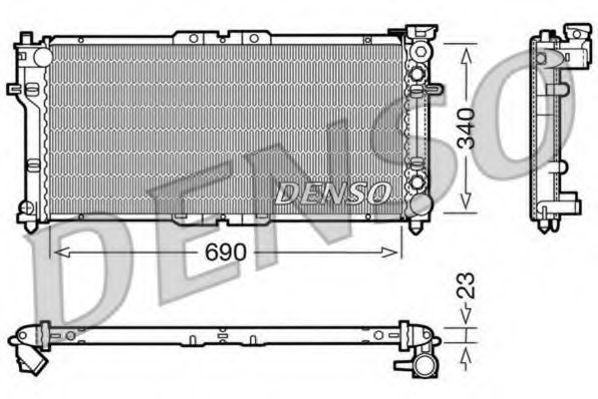 DENSO DRM44004 Радиатор охлаждения двигателя DENSO для MAZDA MX-6