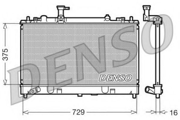 DENSO DRM44011 Радиатор охлаждения двигателя DENSO для MAZDA