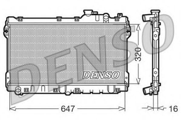 DENSO DRM44015 Радиатор охлаждения двигателя DENSO для MAZDA