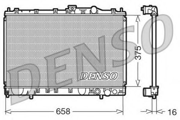 DENSO DRM45002 Радиатор охлаждения двигателя DENSO для MITSUBISHI