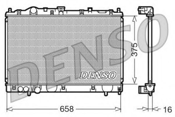 DENSO DRM45004 Радиатор охлаждения двигателя DENSO для MITSUBISHI