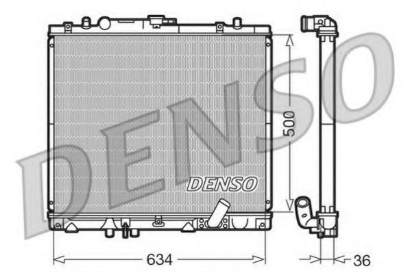 DENSO DRM45020 Радиатор охлаждения двигателя DENSO для MITSUBISHI