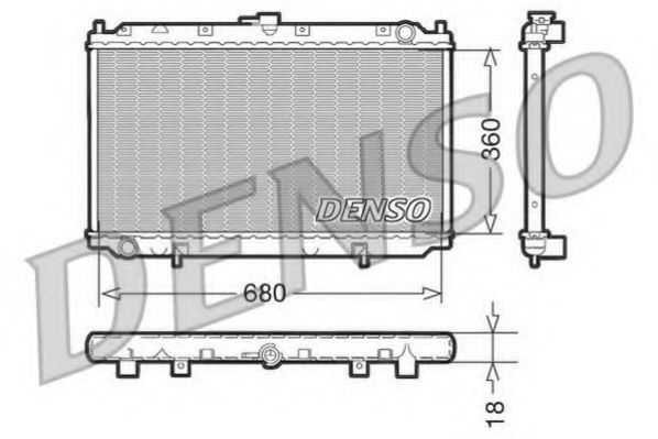 DENSO DRM46011 Радиатор охлаждения двигателя для NISSAN
