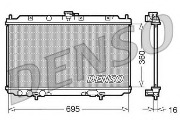DENSO DRM46012 Радиатор охлаждения двигателя для NISSAN ALMERA