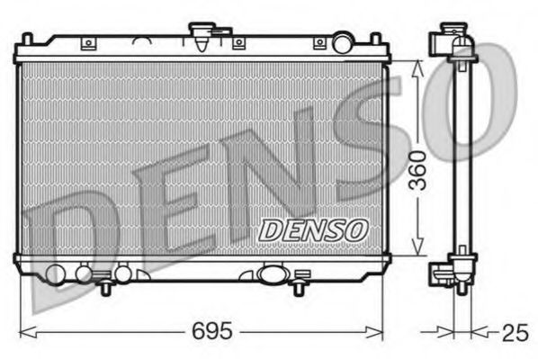 DENSO DRM46014 Радиатор охлаждения двигателя DENSO для NISSAN