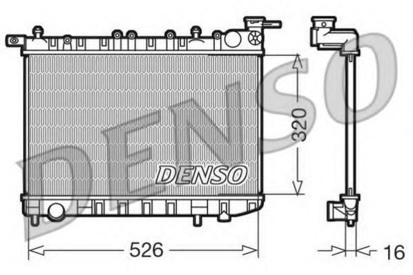 DENSO DRM46015 Радиатор охлаждения двигателя DENSO для NISSAN