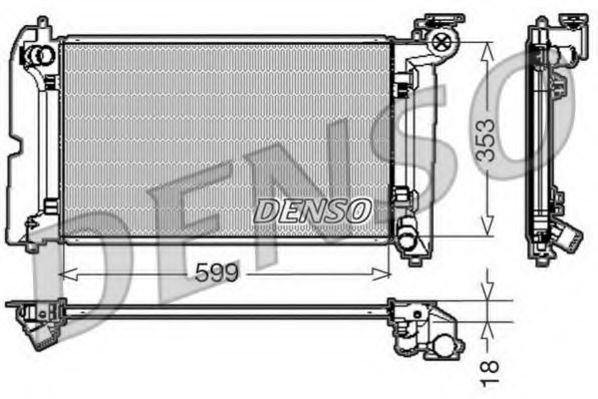DENSO DRM50010 Радиатор охлаждения двигателя DENSO для TOYOTA
