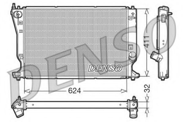 DENSO DRM50032 Радиатор охлаждения двигателя DENSO для TOYOTA