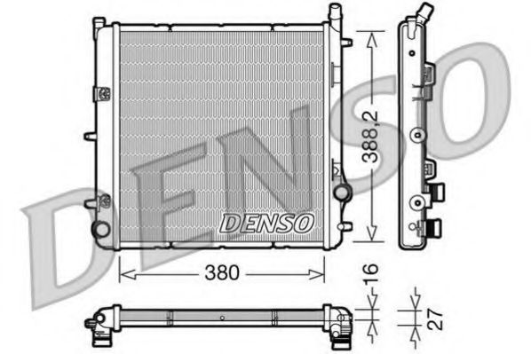 DENSO DRM21005 Радиатор охлаждения двигателя DENSO для CITROEN