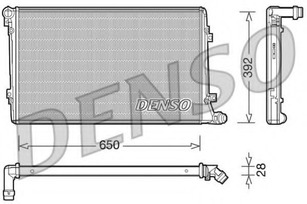 DENSO DRM32019 Радиатор охлаждения двигателя DENSO для SEAT