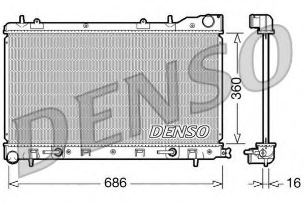 DENSO DRM36001 Радиатор охлаждения двигателя DENSO для SUBARU