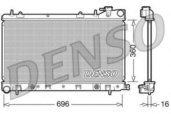 DENSO DRM36002 Радиатор охлаждения двигателя для SUBARU FORESTER