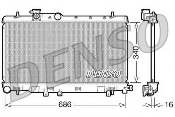 DENSO DRM36006 Радиатор охлаждения двигателя DENSO для SUBARU