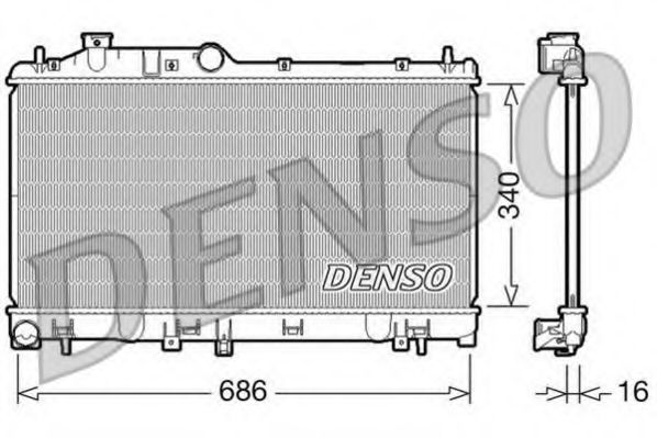 DENSO DRM36007 Радиатор охлаждения двигателя для SUBARU LIBERTY