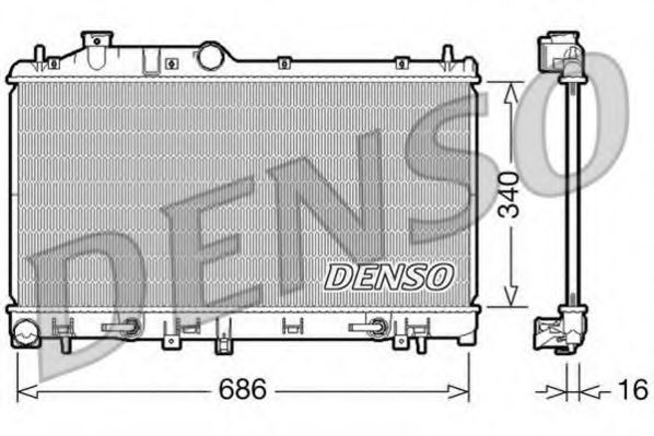 DENSO DRM36008 Радиатор охлаждения двигателя для SUBARU