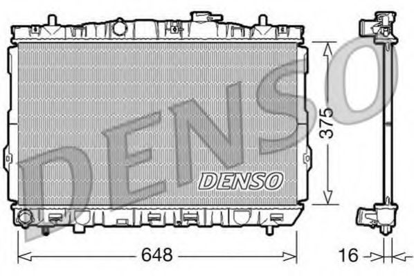 DENSO DRM41001 Радиатор охлаждения двигателя DENSO для HYUNDAI