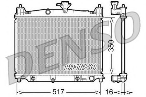 DENSO DRM44019 Радиатор охлаждения двигателя для MAZDA 2