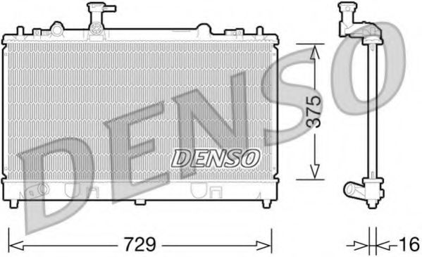 DENSO DRM44028 Радиатор охлаждения двигателя DENSO для MAZDA
