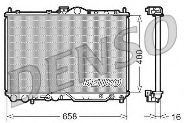 DENSO DRM45011 Радиатор охлаждения двигателя DENSO для MITSUBISHI