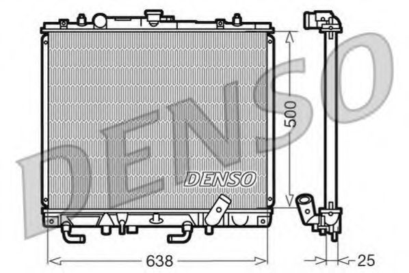 DENSO DRM45016 Радиатор охлаждения двигателя DENSO для MITSUBISHI