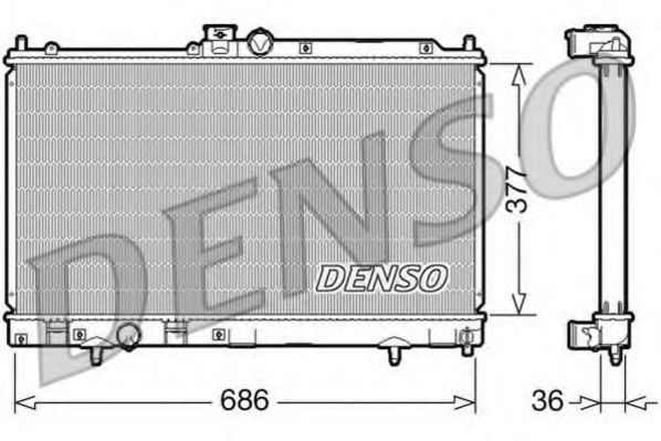 DENSO DRM45022 Радиатор охлаждения двигателя DENSO для MITSUBISHI