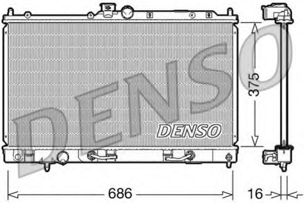 DENSO DRM45024 Радиатор охлаждения двигателя DENSO для MITSUBISHI