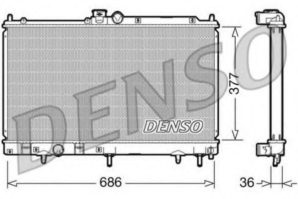 DENSO DRM45026 Радиатор охлаждения двигателя DENSO для MITSUBISHI