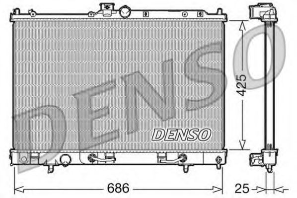 DENSO DRM45027 Радиатор охлаждения двигателя DENSO для MITSUBISHI