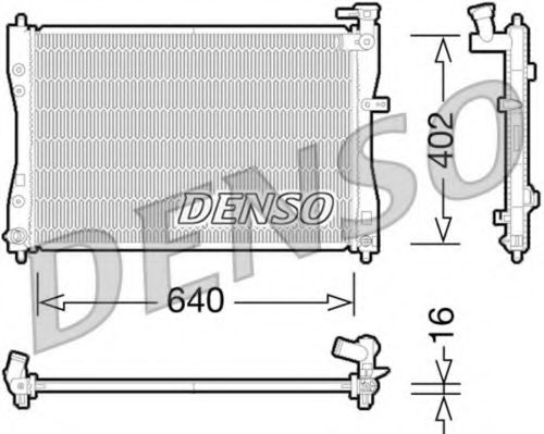 DENSO DRM45033 Радиатор охлаждения двигателя DENSO для MITSUBISHI
