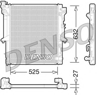 DENSO DRM45035 Радиатор охлаждения двигателя DENSO для MITSUBISHI