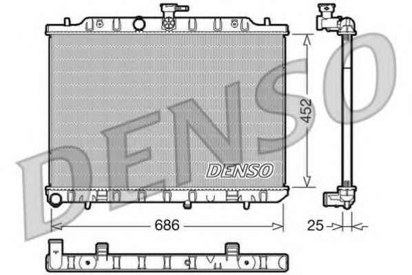 DENSO DRM46007 Радиатор охлаждения двигателя DENSO для NISSAN