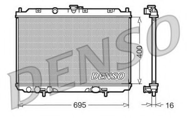 DENSO DRM46013 Радиатор охлаждения двигателя для NISSAN ALMERA