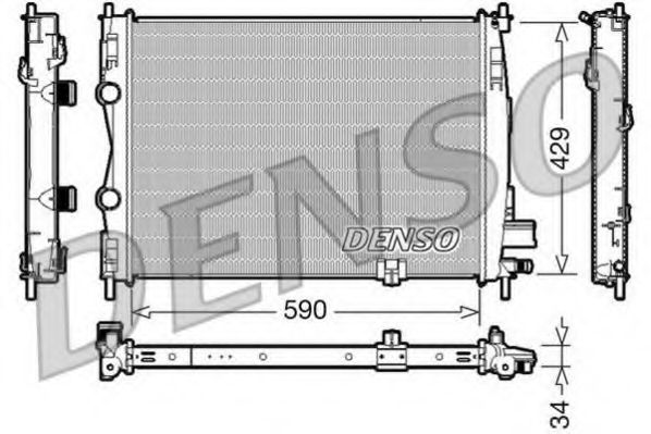 DENSO DRM46018 Радиатор охлаждения двигателя DENSO для NISSAN