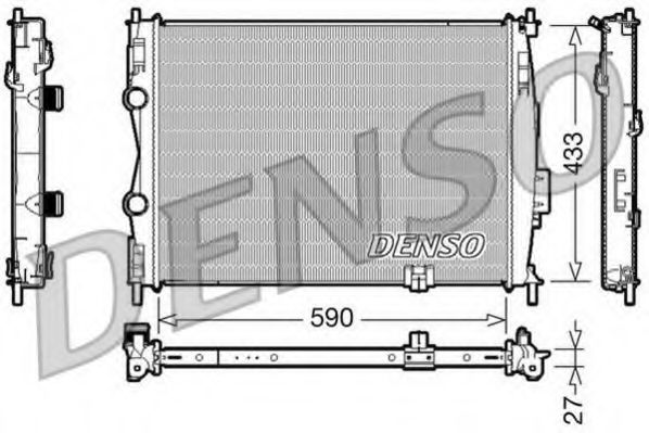 DENSO DRM46019 Радиатор охлаждения двигателя DENSO для NISSAN