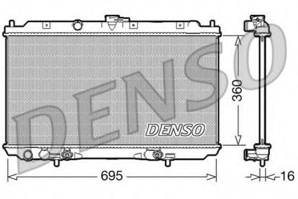 DENSO DRM46024 Радиатор охлаждения двигателя DENSO для NISSAN