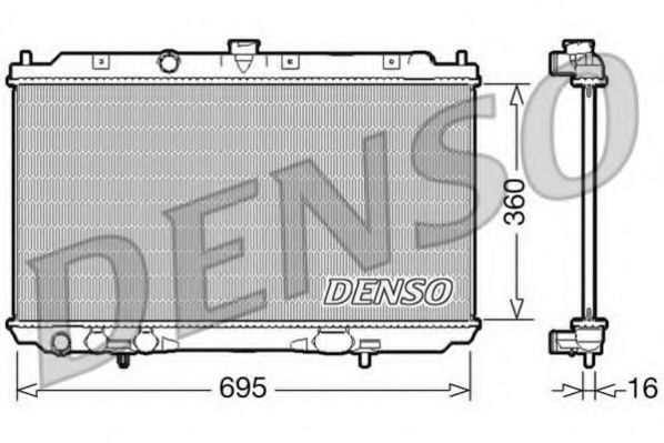 DENSO DRM46025 Радиатор охлаждения двигателя для NISSAN ALMERA