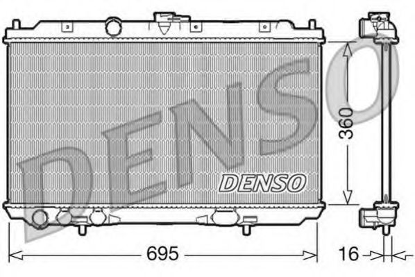DENSO DRM46027 Радиатор охлаждения двигателя для NISSAN PRIMERA Хэтчбек (P12)