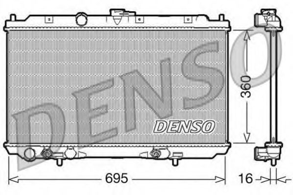 DENSO DRM46028 Радиатор охлаждения двигателя DENSO для NISSAN
