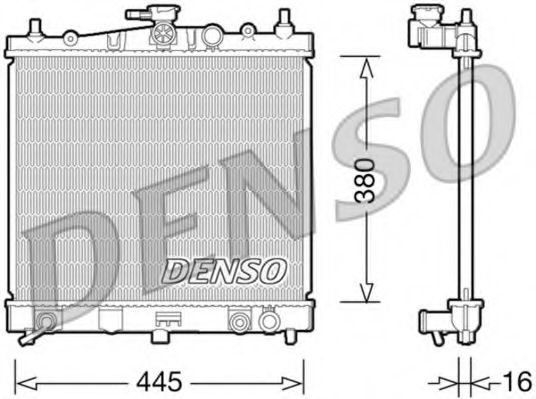 DENSO DRM46036 Радиатор охлаждения двигателя для NISSAN TIIDA